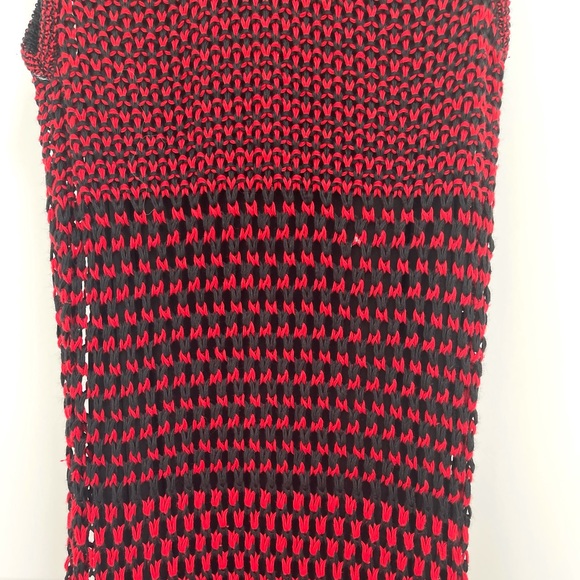 Zara Red and Black Striped Crochet Maxi Dress - Picture 15 of 16